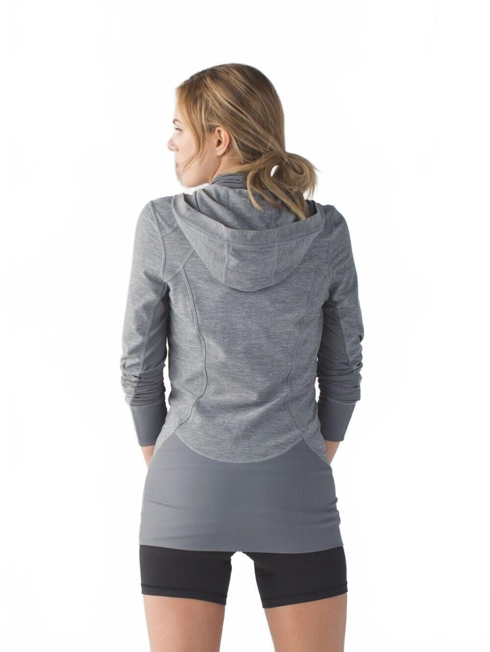 Lululemon Daily Practice Jacket Hoodie Luon Heathered Slate Gray Women's Size 4